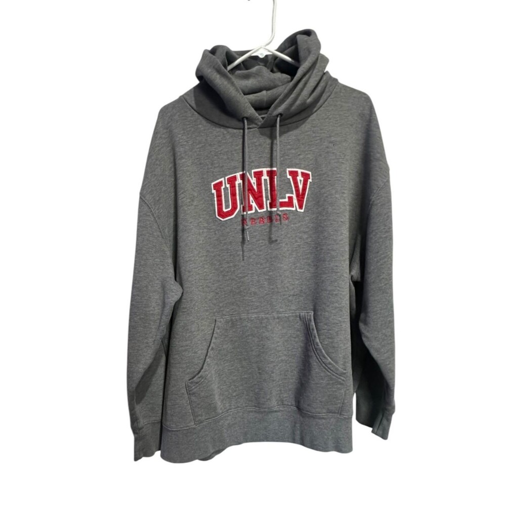 Vintage UNLV Running Rebels Gray Hoodie Mens Size 2XL Jansport Long Sleeve